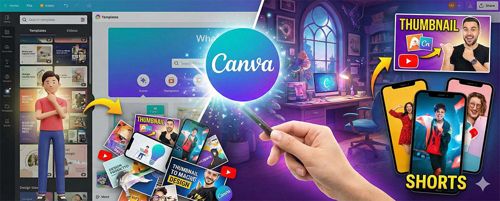 디자인 똥손도 유튜버 만드는 치트키? 'Canva' 하나로 썸네일·쇼츠 정복하기