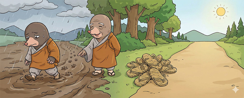 꽃길엔 발자국이 남지 않는다 – 진흙길이 주는 위로