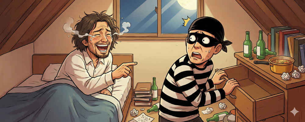 텅 빈 서랍, 더 꽉 찬 웃음: 어느 가난한 문장가의 밤