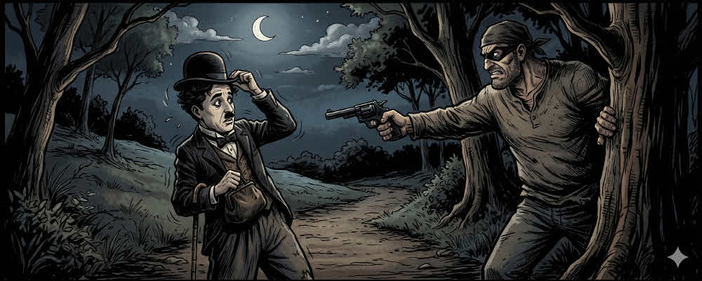 총구 앞에서 연기를 시작한 남자